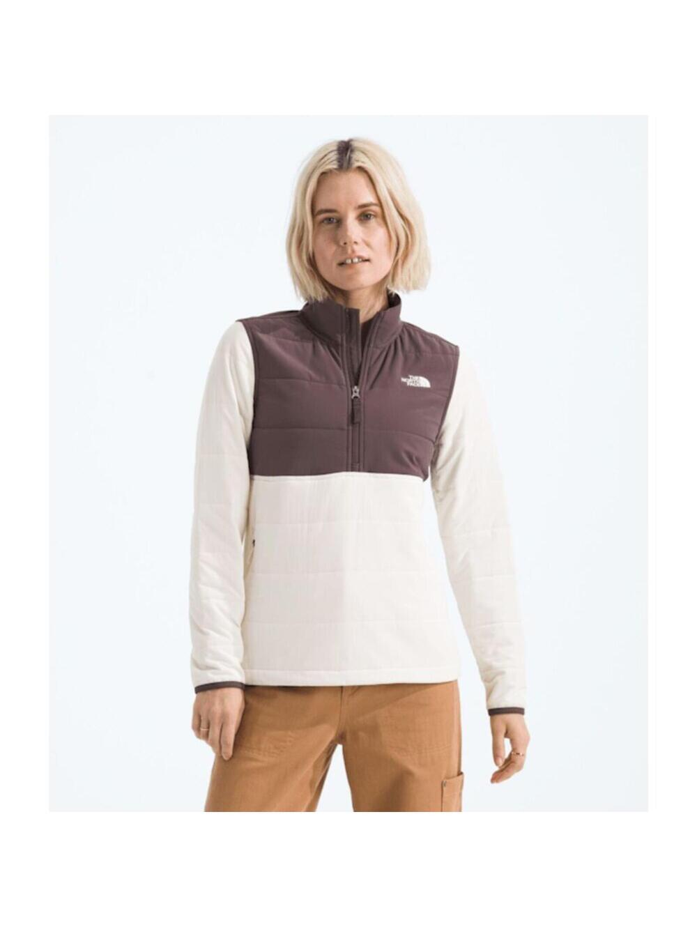 NWT Women North Face Mountain Sweatshirt Pullover White Dune/Tawny Quartz XLARGE